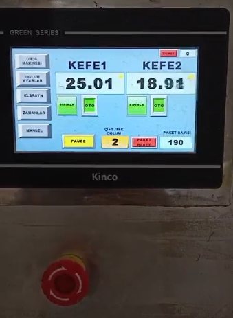 Çift kefeli çuval dolum kantarı operatör paneli
